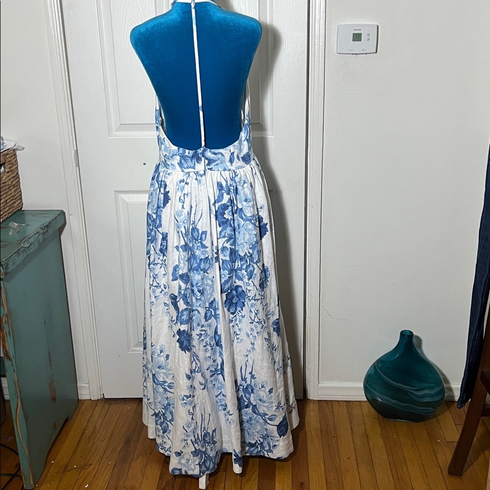 Reformation Percy Linen Floral Midi Dress in Verna Size 8 - Picture 5 of 12